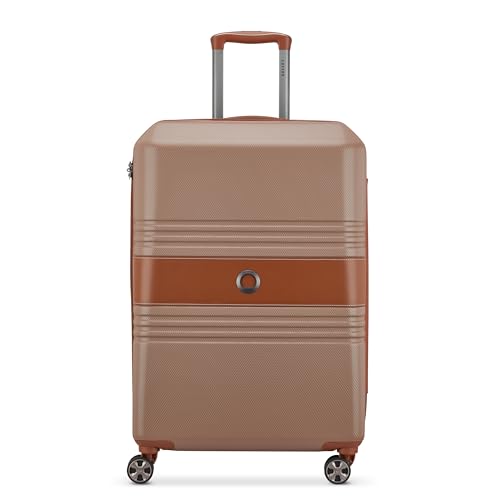 Image of DELSEY PARIS Paulette 69.5 cms Medium Check-in ABS /Polycarbonate Hard Sided 8 Wheels and Expandable Spinner Suitcase /Trolley Bag for Travel with TSA Lock- Brown