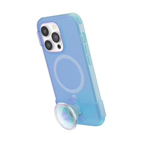 Image of PopSockets iPhone 14 Pro Phone Case with MagSafe, Wireless Charging Compatible, Blue - iPhone 14 Pro MS Blue Translucent