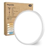 hepside Lámpara de Baño, Lámparas de Techo LED con 5 CCT, Ø 22 cm, 18 W, Resistente al Agua, Lámpara de Techo Empotrada para Baño, Cocina, Dormitorio y Pasillo