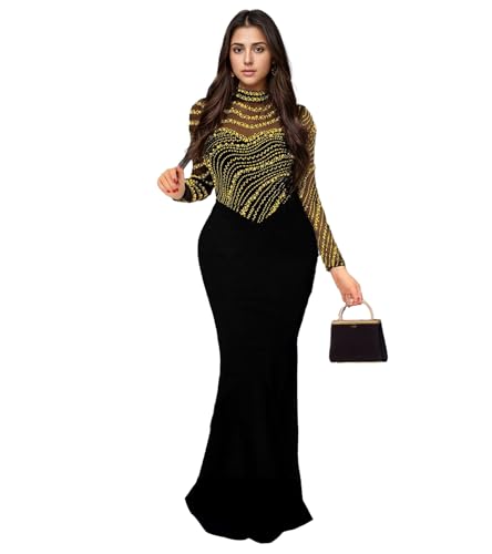 Image of PORRCEY Women's Sexy Elegant Rhinestone Bodycon Dress Hot Drilling Clubwear