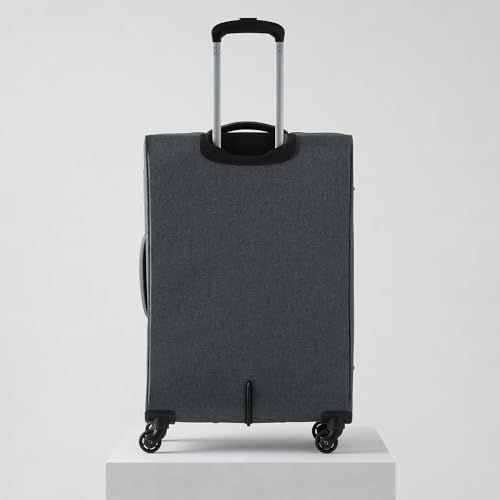 Image of Wildcraft Unisex Fabric Dalis WC 13221 Hybrid Double Spinner Suitcase Travel Bag, Dk Grey, Cabin, 59 Cm