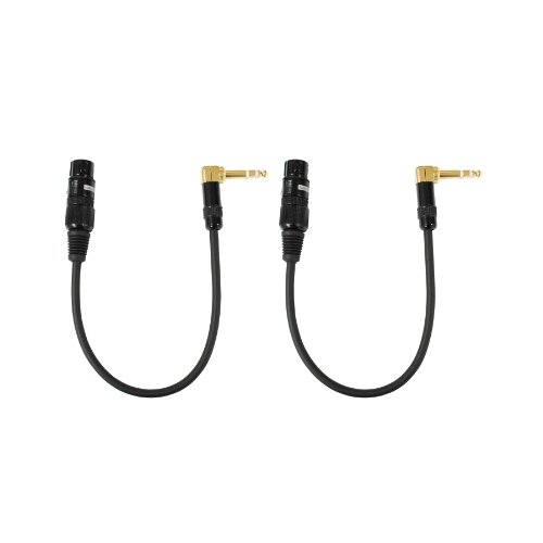 Audio2000's C20 1/4 Inch TRS Right Angle to XLR Female Cable (1 Feet 2 Pack)