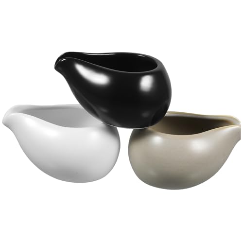 CONGARTENO 3 Piezas Jarras de Cerámica para Leche Pico Especial Dispensador Multifuncional para Café Té y Salsa para Hogar Restaurantes y Cafeterías