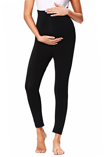 Hocaies Leggins Premamá Leggings Premamá Algodón Leggins Embarazada Mujer Deporte Embarazo Pantalones Cintura Alta Pantalones Elásticos y Cómodos 7/8 de Longitud