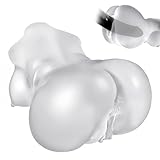 Male Masturbator BBW Sex Doll, 2.2LB Pocket Pussies Sex Toy for Men, 2 in 1 Male Adult Toys with Realistic Textured Vagina Anal Channels, Transparent Sex Dolls Big Ass Clear Pussy for Men Masturbation