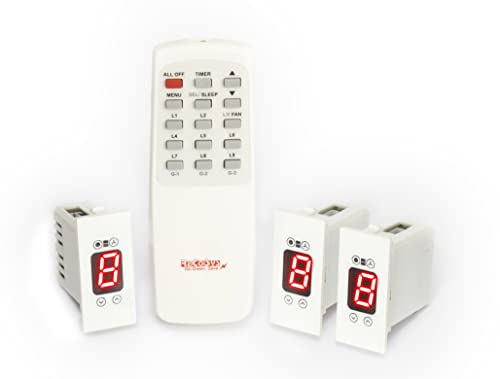 Image of RE CO SYS Remote Control Switch with Learning makes Compatible with all Wi-Fi IR Blaster to use with Alexa (Pro-With Timers,Sleep,Adv.L, 6 Light and 3 Fan Regulator|Screw|White|)