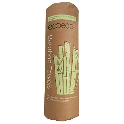 ecoegg Bamboo Kitchen Towels | Reusable Eco Friendly Alternative to Kitchen Paper | Made from 100% Sustainable Sources | Super Absorbent | 20 White Towels | 1800 uses Cover