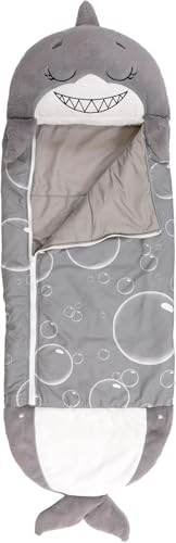 Happy Nappers: Pillow & Sleepy Sack Medium - Grey Shark - 54 x 20inches, 2-in-1:Plush Animal Opens Into Sleeping Bag, Soft Play & Nap Character, Kids 3 and up