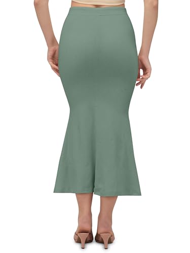 Image of Mehrang Stretchable Saree Shapewear Petticoat for Women, Cotton Blended,Petticoat,Skirts for Women,Shape Wear Dress for Saree (Teal, S)