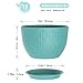 WSMKSZ 12 Inch Large Plant Pots for Indoor or Outdoor Plants, Wide Water Ripples Flower Pots with Drainage Holes & Saucer, Plastic Planters Set for Garden & Home Decor (Blue Green)