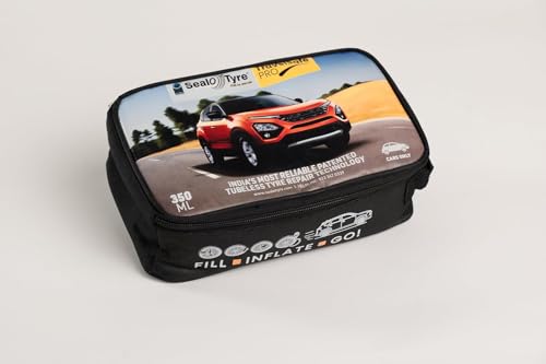 Image of Anti Puncture Tyre Repair Kit | Tyre Mobility Kit for Car | Anti Puncture Tubeless Tyre Sealant | Reactive Puncture Solution | Sealotyre TravelSafe Pro Kit (Travel Safe Pro Kit 350ml)