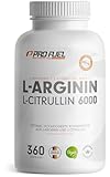 L-Arginin + L-Citrullin-Malat Kapseln 360x - optimal hochdosiert mit 6000 mg pro Tag aus L-Arginin (2400 mg) + L-Citrullin-Malat (3600 mg) - laborgeprüft mit Zertifikat - vegan