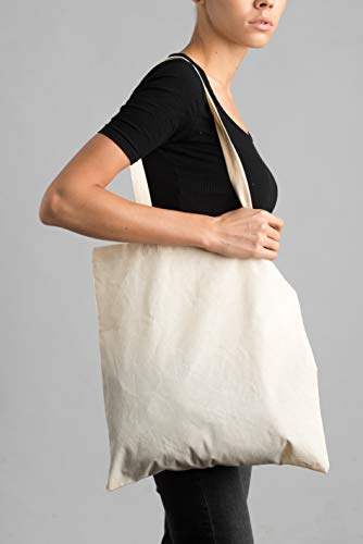 POLHIM® Stoffbeutel 38x42 cm (145g/m²) | Jutebeutel Alternative aus 100% Baumwolle | Unbedruckte Tasche zum Bemalen & für Einkauf (Natur)