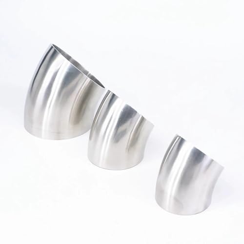Codo de soldar 45 grados acero inoxidable 304 accesorio tubería de escape 45mm 3