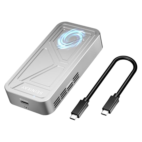 SEINIKAY 40Gbps M.2 NVME Enclosure with Cooling Fan USB 4 NVMe Enclosure Compatible with Thunderbolt 4/3/USB3.2/3.1/3.0/2.0