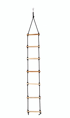 Image of Ashish Rope Climbing Ladder Indoor /Outdoor for Kids - Ninja Ladder, Kid Ladder for 4 to 10 Years (Black)