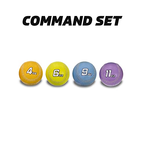 Powernet German Marquez Command Set Weighted Baseball Training Bundle | 4 Progressive Weights | 4, 6, 9 And 11 Oz Training Balls For Pitching | Improve Control | Includes Long Toss Throwing Program #TOP1