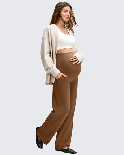 Image of G4Free Women's Maternity BareFeel Wide Leg Yoga Pants