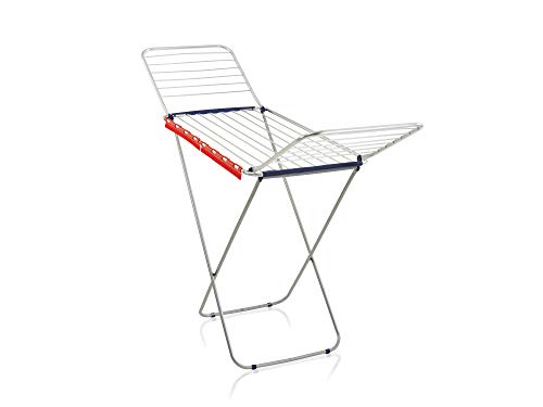 Leifheit Séchoir sur pied Classic Siena 200 Easy Aluminium, étendoir à linge pour intérieur & extérieur, sèche linge ultra-léger, longueur d'étendage 20 m, un accessoire