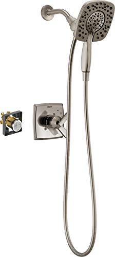 Image of DELTA Ashlyn 17 Series Dual-Function Shower Trim Kit with 2-Spray Touch-Clean In2ition 2-in-1 Hand Held Shower Head with Hose, Stainless T17264-SS-I (Valve Included)