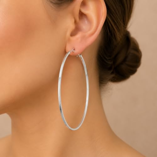 Image of GUESS Basic Extra-Large Thin Hoop Earrings