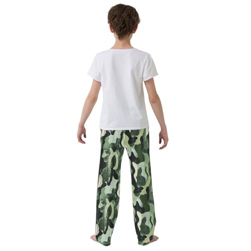 Boys' Pants Trendy Camo Deep Green Long Bottoms Jogger Pants Elastic Waist Trousers with Pockets S-XL3