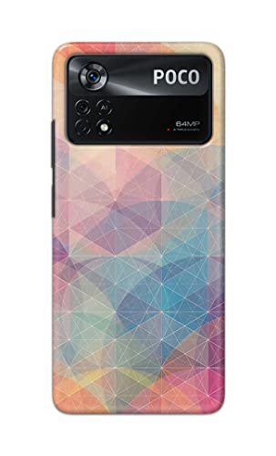Image of Plastic Printed Hard Back Cover Case for Mi Poco X4 Pro 5G Back Cover (Crumpled Paper Design)-1803,Multi-Coloured