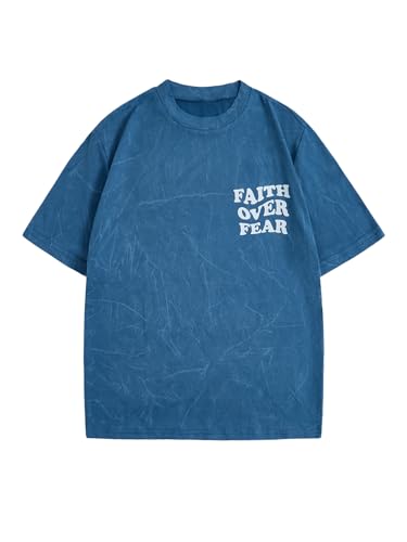 Image of RoseSeek Boy's Letter Graphic Tees Short Sleeve Vintage Summer Tops Trendy | Round Neck, Streetwear Top, Cool Shirts for Boys, Sizes 10-14, Summer Trendy Tops