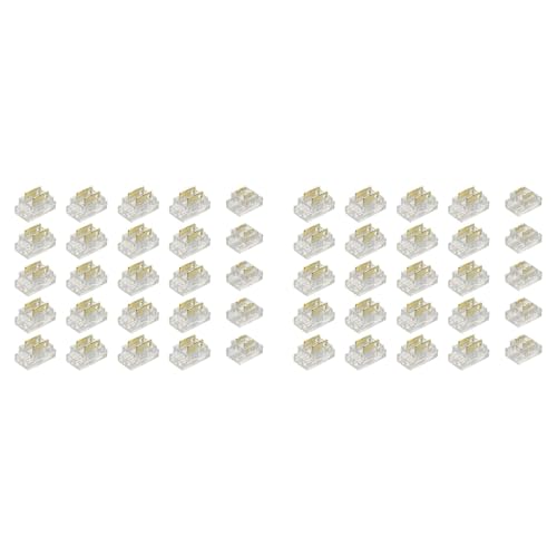 Dxoniislh Kit de Conectores para Tira LED COB de 50 Piezas, 2, 5 Mm, para Uniones Tira una Cable y Tira una Tira en Tira de Luz LED de 5 V-24 V CC
