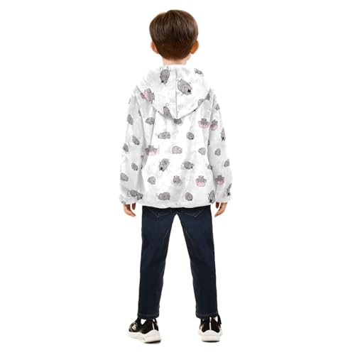 Baby Hippo Girls Fleece Jacket Girls Fall Jacket Girls Zip Up Hoodie Girls Sherpa Jacket 2-10T4
