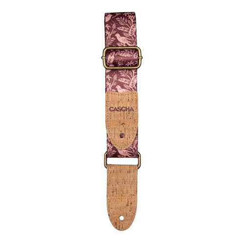 CASCHA Ukulele Strap, Vegan, Mauve Birds, Adjustable and Comfortable Ukulele Strap Made of Environmentally Friendly Materials - Image 2