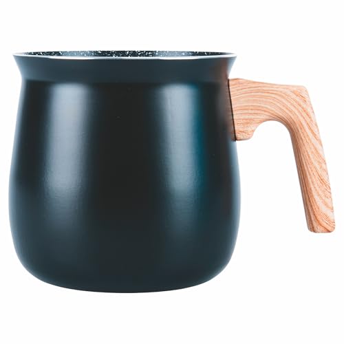 SìChef Milchtopf Aluminium 1,3 l Keramik Innenbeschichtung Griff Holzoptik