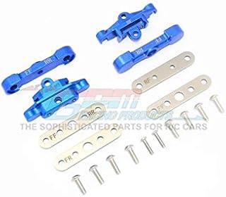 GPM For Traxxas 1/10 Maxx 4WD Monster Truck Upgrade Parts Aluminum Front + Rear Lower Arm Tie Bar Mount - 18Pc Set Blue