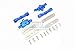 GPM For Traxxas 1/10 Maxx 4WD Monster Truck Upgrade Parts Aluminum Front + Rear Lower Arm Tie Bar Mount - 18Pc Set Blue
