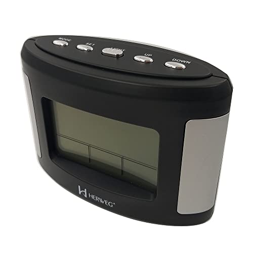 Despertador Digital Preto Herweg Fundo Azul 2979-034
