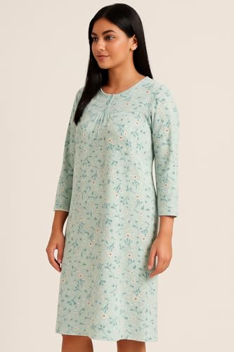Image of CAMEY Women's Printed Nightgown, Long Sleeves, Nighty