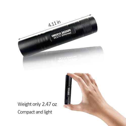 Image of UV Flashlight Rechargeable 365nm Black Light for Pet Urine Detection,Small Ultraviolet Flashlight for Resin Curing,Rocks and Minerals,High Definition Pure Ultraviolet