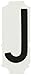 Brady 6450-J, Quik-Align Labels, 2" Height, Black, Legend "J" (10 per Package)