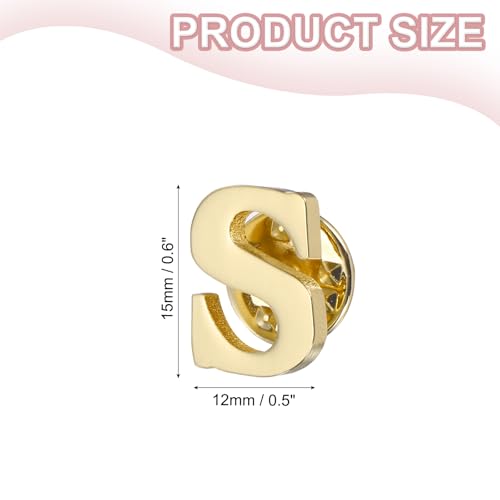 Image of PATIKIL Letter Lapel Pins, Initial Alphabet Collar Pins Letter Brooch Pins for Women Men Shirt Dress Suits