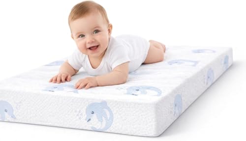 Image of Pack and Play Mattress,Breathable Dual Sided Firm & Soft Memory Foam Pack N Play Mattresses,Baby 38 inchX26 inch Mattress for Pack N Play with Removable Cover (White)