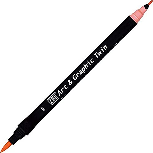 Feutre aquarelle double pointe Kuretake ZIG ton rose n° 25 - 2