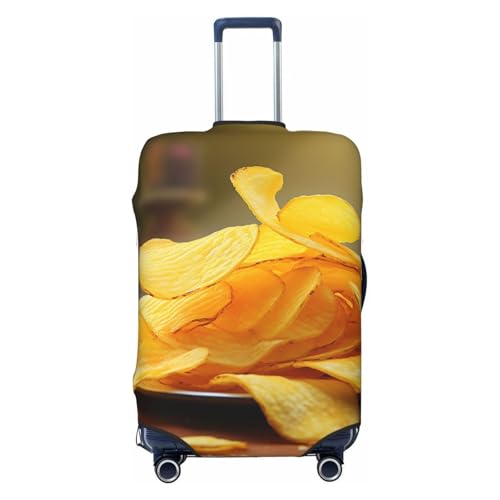 Elastic Travel Luggage Cover for Suitcase Tsa Approved Stretch Scratch-Resistant Suitcase Protector Cover Washable Potato Chips Baggage Covers Fits 18-32 Inch Luggage Case