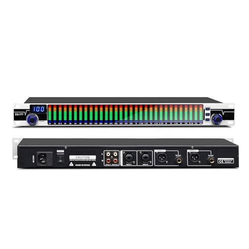 Ecualizador Estéreo de 31 Bandas, Procesador de Señal de Audio con Pantalla LCD de Alta Definición, Ecualizador Analógico Profesional con Reducción Inteligente de Ruido Digital