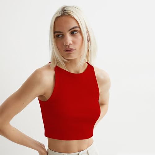 Image of KERI PERRY Tops for Women Crop Top for Women's Tank Activewear Tee Sports Western Casual Cotton Camisole Pack of 3 Combo