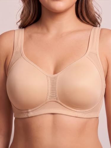 Image of Women's Full Coverage Lightly Padded Bra | Mesh Panel Everyday Comfort Bra | Broad Support Straps | Breathable Soft Fabric Adjustable Straps