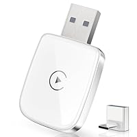 Wireless CarPlay Adapter für iPhone, Wandelt kabelgebundenes CarPlay in kabellos um, Mini-Format mit USB-A auf USB-C, stabile Verbindung ohne Verzögerung-Weiß