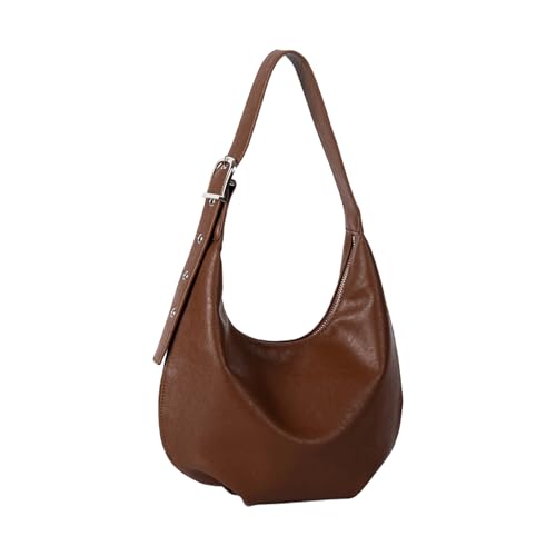 Sac à bandoulière pour femme en cuir sac à main croissant mode bandoulière ajustable