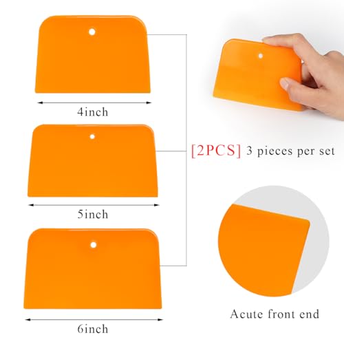 Image of 6 PCS Body Filler Spreaders, 4, 5, 6 Inch Reusable Auto Body Fillers Plastic Spreader, Automotive Body Filler Spreader for Applying Fillers Paint Repairs Putties Glazes Caulks