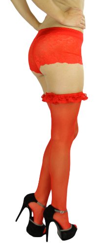 Image of ToBeInStyle Women's Sheer Banded Thigh High Socking w /Opaque Band