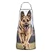 Pinke Flamingo-Schürzen, Unisex, wasserdichte Schürze mit Taschen, für Küche, Hausarbeit, Grill, Back-Party, Laufender deutscher Schäferhund, Einheitsgröße